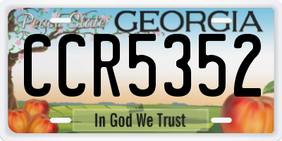 GA license plate CCR5352