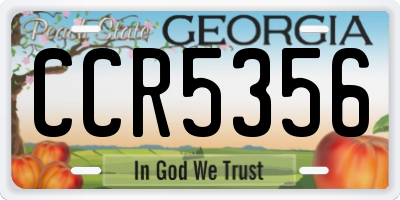GA license plate CCR5356