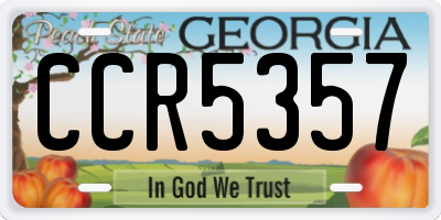 GA license plate CCR5357