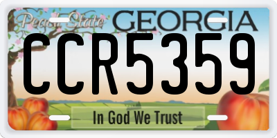 GA license plate CCR5359