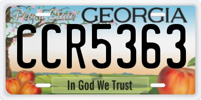 GA license plate CCR5363