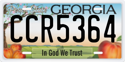 GA license plate CCR5364