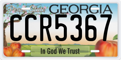 GA license plate CCR5367