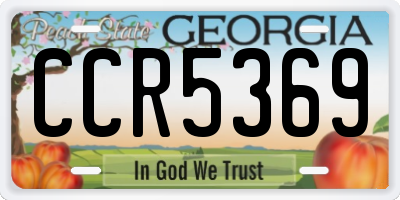 GA license plate CCR5369