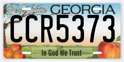 GA license plate CCR5373
