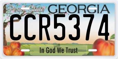 GA license plate CCR5374