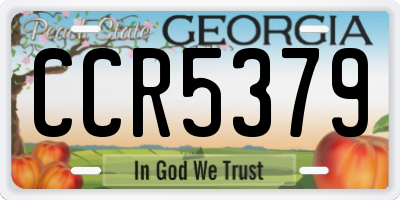 GA license plate CCR5379