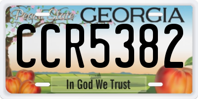GA license plate CCR5382