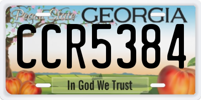 GA license plate CCR5384