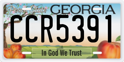 GA license plate CCR5391