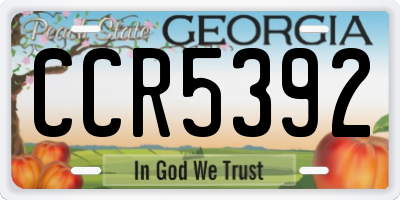 GA license plate CCR5392