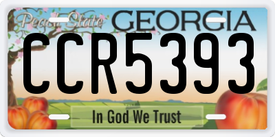GA license plate CCR5393