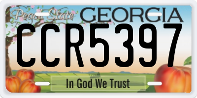 GA license plate CCR5397
