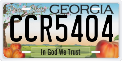 GA license plate CCR5404