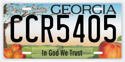 GA license plate CCR5405