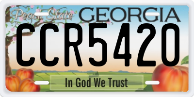GA license plate CCR5420