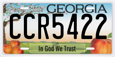 GA license plate CCR5422
