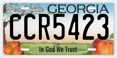 GA license plate CCR5423