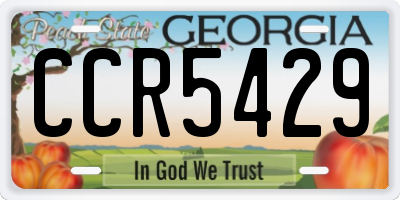 GA license plate CCR5429