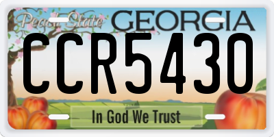 GA license plate CCR5430