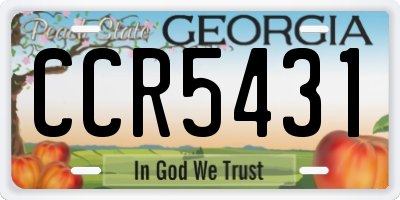 GA license plate CCR5431