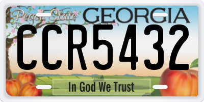 GA license plate CCR5432