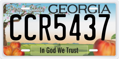 GA license plate CCR5437
