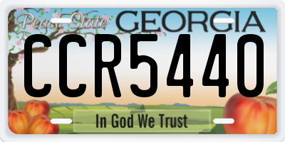 GA license plate CCR5440