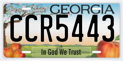 GA license plate CCR5443