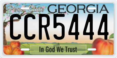 GA license plate CCR5444