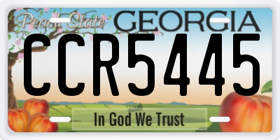 GA license plate CCR5445