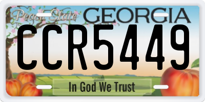 GA license plate CCR5449