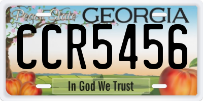 GA license plate CCR5456