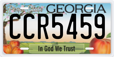 GA license plate CCR5459