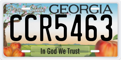 GA license plate CCR5463