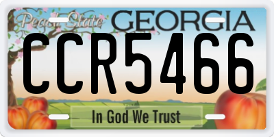 GA license plate CCR5466