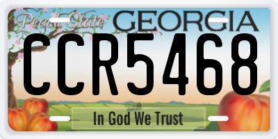 GA license plate CCR5468