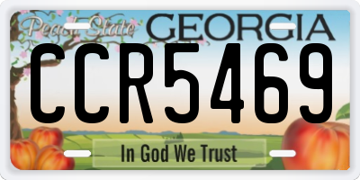 GA license plate CCR5469