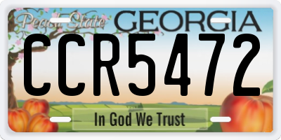 GA license plate CCR5472