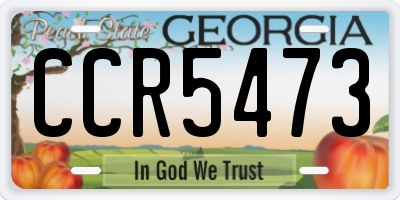 GA license plate CCR5473