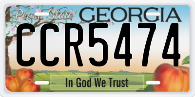 GA license plate CCR5474