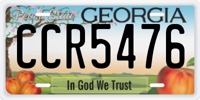 GA license plate CCR5476