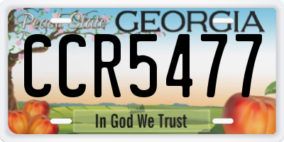 GA license plate CCR5477