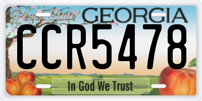 GA license plate CCR5478