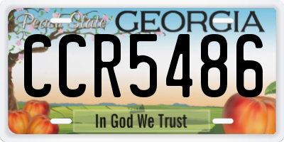 GA license plate CCR5486