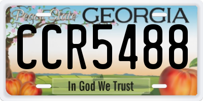 GA license plate CCR5488