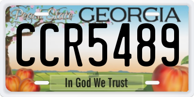 GA license plate CCR5489