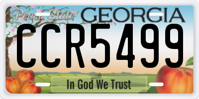 GA license plate CCR5499