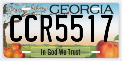 GA license plate CCR5517