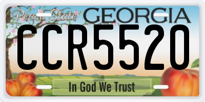 GA license plate CCR5520